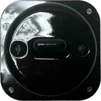 vypínač Keramický křížový vypínač pod omítku ANTICA TOOGLE černý bez rámečku, loft styl