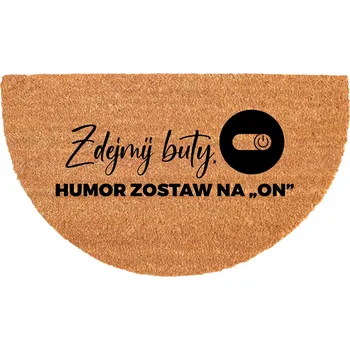 Rohožka EKOLOGICKÁ PŮLKRUHOVÁ KOKOSOVÁ ROHOŽKA PROTI UKLOUZNUTÍ 40X70CM - ODOLNÁ