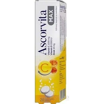 ASCORVITA MAX šumivé tablety vitamín C, D a zinek 20 ks