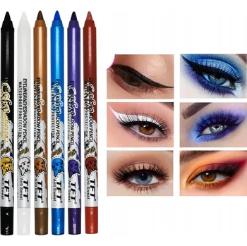 Přípravek na oči Oční stíny v tužce, konturovací tužka, oční linky, perleťové, 6 ks #B