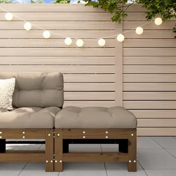 Zahradní podnožka s polštářem, medově hnědá, masivní d