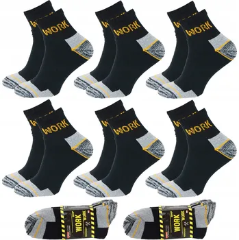 Pracovní obuv 6x Dámské/Pánské pracovní Ponožky WORK nad kotník Polské 35-38