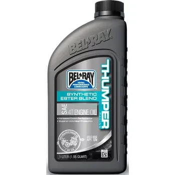 Motorový olej BEL-RAY Motorový olej THUMPER RACING SYNTHETIC ESTER BLEND 4T 10W40 1L (Závodní syntetický olej pro čtyřtaktní motory motocyklů, speciálně vyvinutý jednoválce)