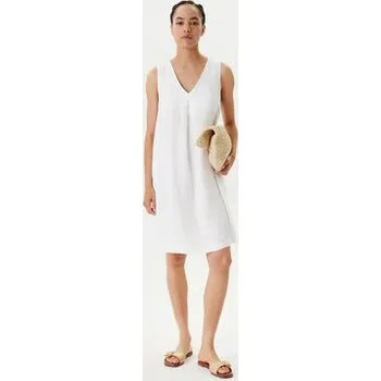 Dámské oblečení United Colors Of Benetton Letní šaty 4AGHDV0AX Bílá Relaxed Fit L