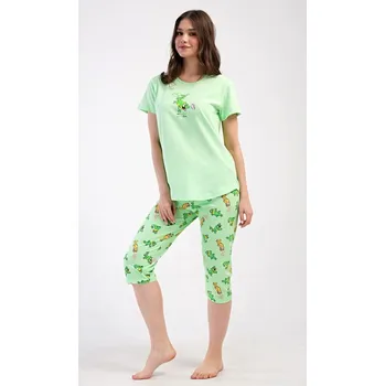 Dámské pyžamo Dámské pyžamo kapri Ella - světle zelená - L