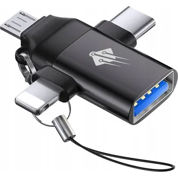 Datový kabel Adaptér / redukce 3v1 z USB A 3.0 na USB C / USB-C / Lightning / microUSB