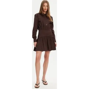 Dámské šaty STAUD Košilové šaty Rocco R25S2112PO Hnědá Regular Fit 6