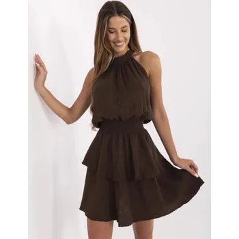 Dámské šaty Mušelínová letní šaty tmavě hnědé