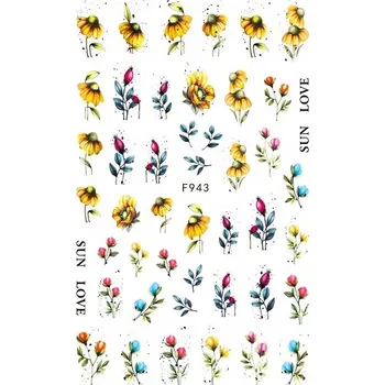 samolepka Samolepicí Samolepky na nehty 3D květiny R64