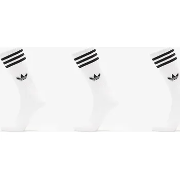 Pánské ponožky Ponožky adidas 3S High Crew Socks 3-Pack White/ White/ White L