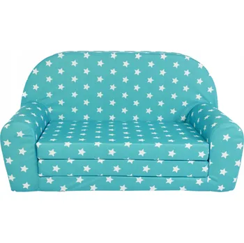 Pohovka Pohovka Galeriatrend MALÁ DĚTSKÁ POHOVKA HVĚZDIČKY 78 x 104 cm látka zelená