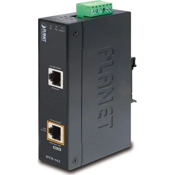 Příslušenství pro kamerový systém Planet IPOE-162 PoE injektor IEEE802.3at, 30W, Gigabit, DIN, IP30, -40~75°C, 12-48VDC