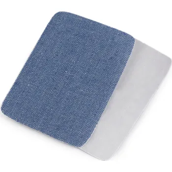 Klasická nažehlovací záplata RIFLOVÁ, textilní bavlněná 740371/4, jednobarevná modrá světlá, 5,3x7,9cm, 10 kusů v balení