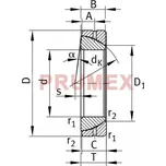 Durbal DGE 28 SX kloubové ložisko s kosoúhlým stykem