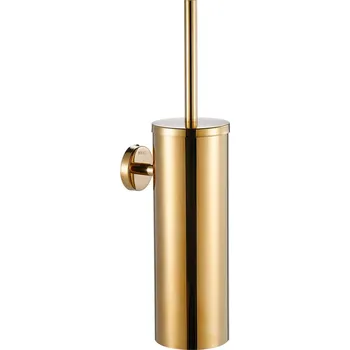 WC štětka WC kartáč do koupelny, kartáče na toaletu Ocel Držák na zeď Zlatý
