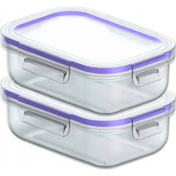 Dóza na potraviny Sada 2 Průhledných Nádob na Skladování Potravin Bez BPA 1l