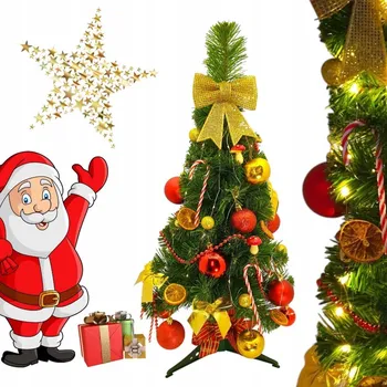 Vánoční stromek HOTOVÝ VÁNOČNÍ STROMEČEK OZDOBENÝ + SVĚTÝLKA 70 cm