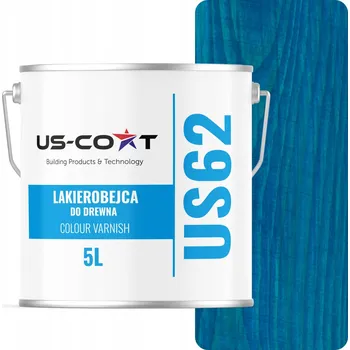 Lak na dřevo Lazura na dřevo US-Coat vodou ředitelná 5 l MODRÁ