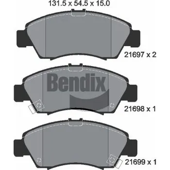 Brzdová destička Sada brzdových destiček, kotoučová brzda BENDIX Braking BPD1327