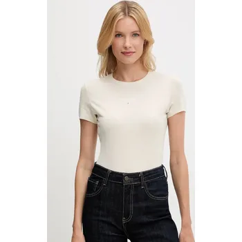 Dámské tričko Tričko Tommy Jeans DW0DW20913 béžová 12X, vel. S