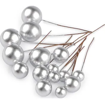 umělá květina Kuličky / bobule na drátku ke tvoření Ø1-2 cm