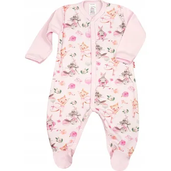 OVERAL overal z ORGANICKÉ BAVLNY s certifikací GOTS, baletky, růžová, velikost 68 KLEKLE