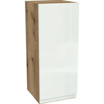 Kuchyňská skříňka Horní skříňka 30/72 FREZO Dub Evoke, bezúchytková, bílý akrylátový lesk