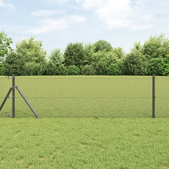 Plot vidaXL Svařovaný drátěný plot – Šedá 0,6x100 m, Ocel