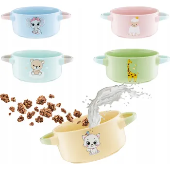 MISKA SNÍDAŇOVÁ PRO DĚTI KERAMICKÁ MISKA SE DVĚMA UCHYTY