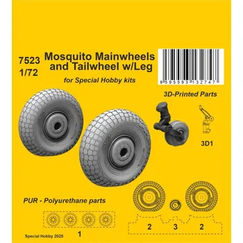 Plastikový model 1/72 Mosquito Mainwheels and Tailwheel w/Leg