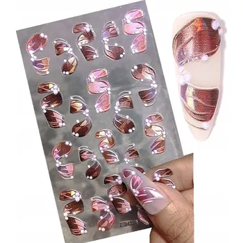 Monica's Nails E100 5D vícebarevné Samolepky na nehty