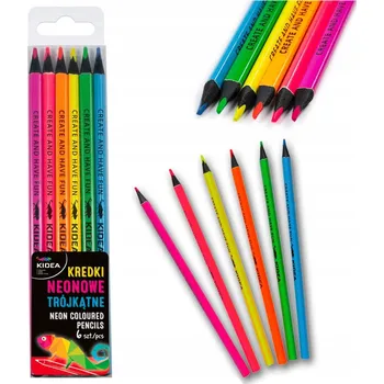 Pastelka KIDEA NEON TROJÚHOLNÍKOVÉ PASTELKY 6 neonových barev