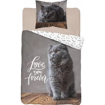 Povlečení Povlečení 160x200 Bavlněné Šedá Britská kočka