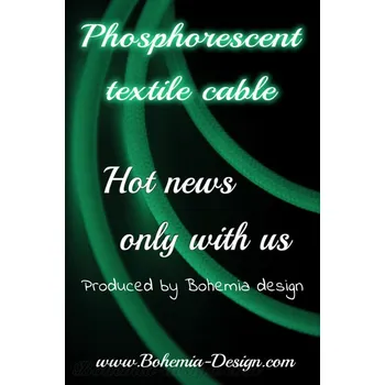 elektrický kabel Textilní kabel Fosforeskující opředený 2x0,75 a 3x0,75mm2, Počet vodičů v kabelu 3 vodiče v kabelu (3x0,75mm2)