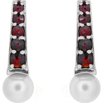 Náušnice Český granát náušnice stříbrné 131081