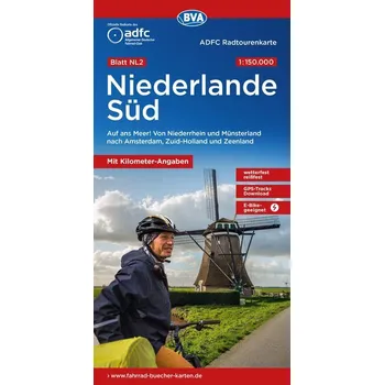 ADFC-Radtourenkarte NL 2 Niederlande Süd 1:150.000, reiß- und wetterfest, E-Bike geeignet, GPS-Tracks Download, mit Knotenpunkte - Allgemeiner Deutscher Fahrrad-Club e.V. (ADFC)