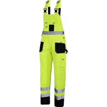 montérky Výstražné zahradnické kalhoty s laclem černo-žluté LAHTI L40614 XL