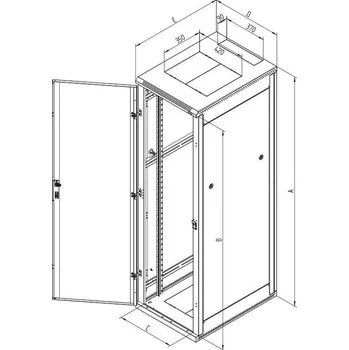 Rozvaděč Triton 19" rozvaděč stojanový 18U/600x800, plechové,perforované dveře