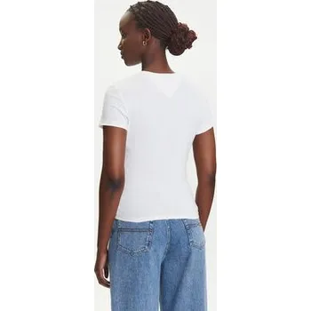 Pánská móda Tommy Jeans T-Shirt Linear DW0DW21422 Écru Slim Fit XL