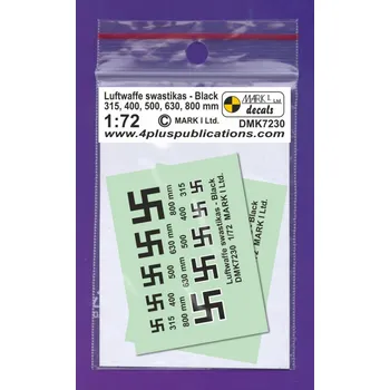 Plastikový model 1/72 Decals Luftwaffe swastikas - black (2 sets)