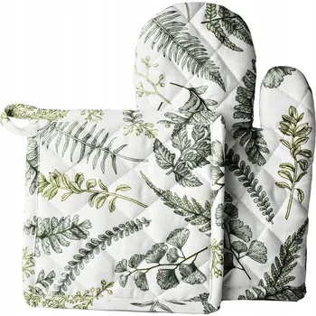 Utěrka Kuchyňská rukavice + chňapka LISTY sada