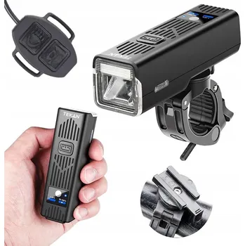 Cyklosvítilna Přední LED světlo na kolo TEKAN se zvonkem a senzorem soumraku, USB dobíjení