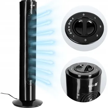 Domácí ventilátor Sloupový Ventilátor Stojanový Podlahový Výkonný 45W Černý