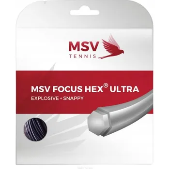 Struna na výplet tenisové rakety Tenisový výplet MSV Focus Hex Ultra 1,3 mm / 12 m černý