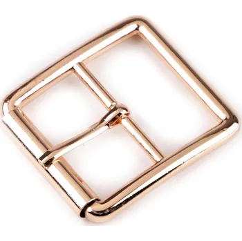 Kovová spona / opasková přezka, průvlek 30 mm, barva 4 růžové zlato