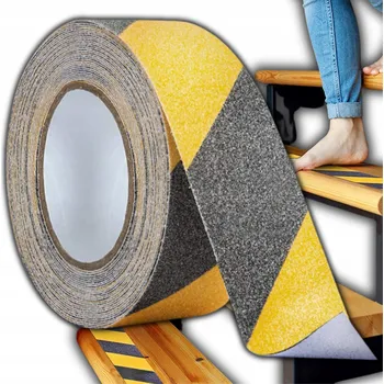 Lepicí páska Samolepicí páska na schody, žlutočerná, BOZP 50 mm x 5 m