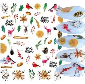 samolepka Samolepky na nehty 3D VÁNOČNÍ Sob E183