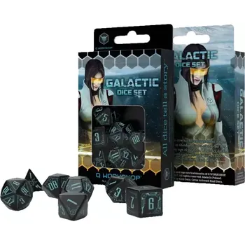 Hrací kostka Sada kostek Galactic - černé/modré (Q-Workshop)