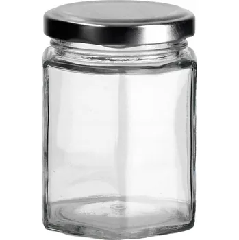 Sklenice Skleněná zavařovací sklenice šestihranná Křeček BUS1509 průhledný 180 ml