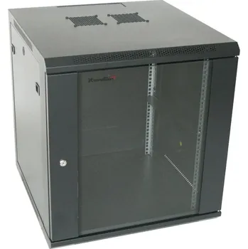 XtendLan 18U/600x600, na zeď, jednodílný, rozložený, skleněné dveře